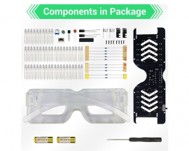 3PCS/Pack DIY Kit LED Light Up Glasses, Sound Controlled Flashing LED Eyeglasses, Electfronic Soldering Practice Kits or School Learning/Parties/Christmas
